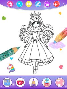 Princess Coloring Book & Games - Screenshot 3