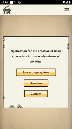 RPG Role character generator - Screenshot 1