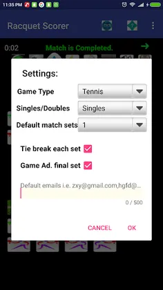 Racquet Match Scorer - Screenshot 4