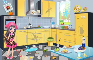 game girls cleaning house - Screenshot 1