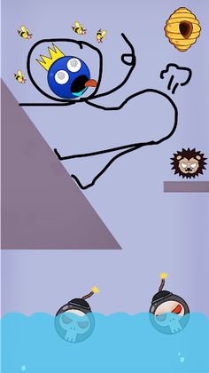 Save the Rainbow Blue Monster - Screenshot 1