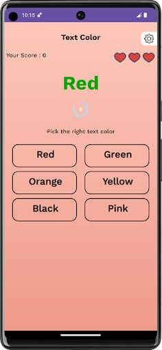Text Color - Brain Training - Screenshot 2