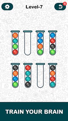 Ball sort puzzle - number sort - Screenshot 3