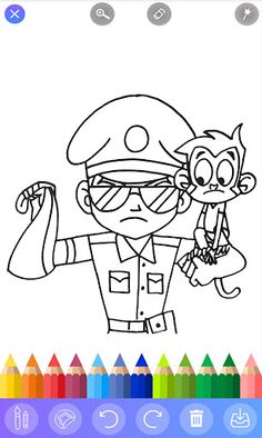 Coloring book little singham - Screenshot 2