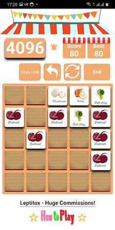 2048 Vegetables Basket - Screenshot 4