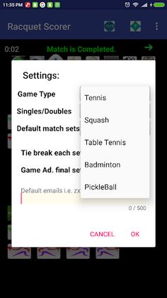 Racquet Match Scorer - Screenshot 2