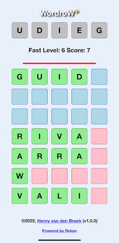 Wordrow+, quick fun word game. - Screenshot 1