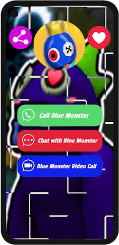 Blue Monster Fake Video Call - Screenshot 1