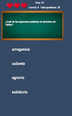 Los Sinónimos Juego Educativo - Screenshot 2