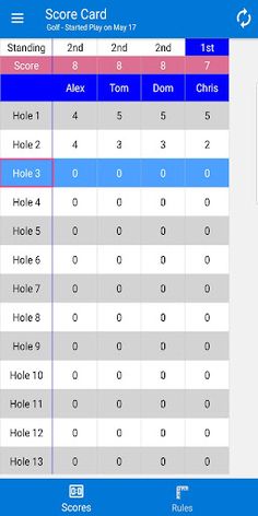 Family Score Card - Screenshot 2