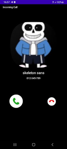 fake call skeleton sans prank - Screenshot 2