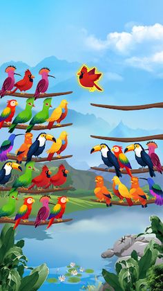 Bird Sort - Color Puzzle - Screenshot 1