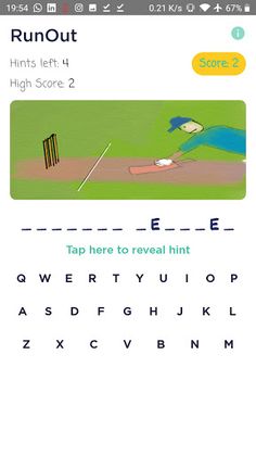 RunOut ~ The Cricket hangman g - Screenshot 1