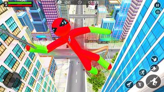 Flying Stickman Rope Hero Game - Screenshot 1