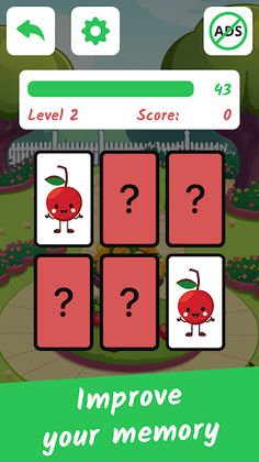 Kids Memory Game: Fruits - Screenshot 2