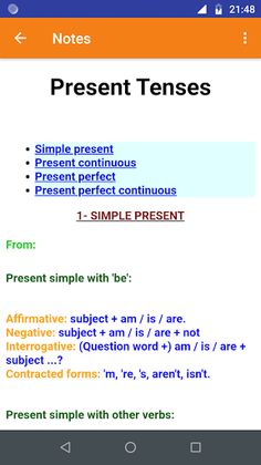 English Present Tenses - Screenshot 3
