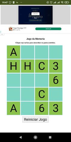 Jogo da Memória - Screenshot 3