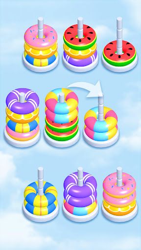 Hoop Sort Puzzle: Color Stack - Screenshot 3