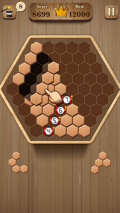 Wooden Hexagon Fit: Hexa Block - Screenshot 1