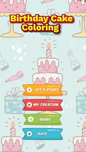 birthday cake coloring game - Screenshot 2