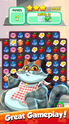 Greedy Cat Match 3 - Screenshot 2