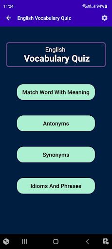 English Vocabulary Quiz - Screenshot 1
