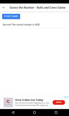 Guess the Number - Bulls and C - Screenshot 2