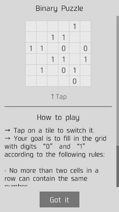 Binary Puzzle - Screenshot 3