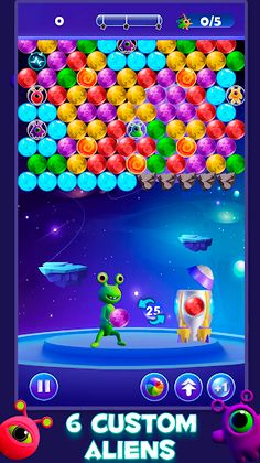 3D Alien Space Bubble Shooter - Screenshot 2