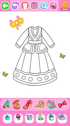 Dress Coloring Game Glitter - Screenshot 1