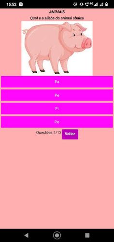 QUIZZ SÍLABAS DOS ANIMAIS - Screenshot 1