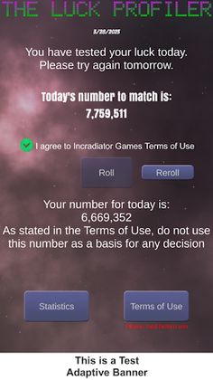 The Luck Profiler - Screenshot 1