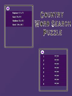 Country Word Search Puzzle - Screenshot 2