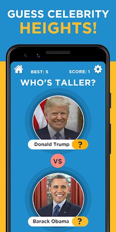 Celebrity Quiz: Taller or Smal - Screenshot 1