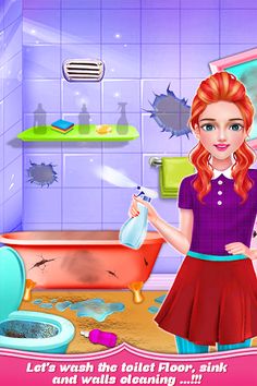 School Girls New Year Home Cle - Screenshot 1