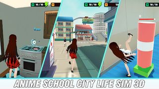 Anime School City Life Sim 3D - Screenshot 1