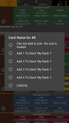 Database for Super Ball TCG - Screenshot 3