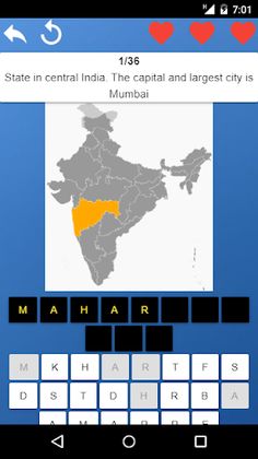 States of India - maps, capita - Screenshot 1