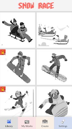 Snow Race Pixel Art - Screenshot 2