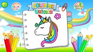 kawaii unicorn coloring book - Screenshot 2