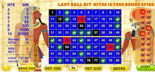 Cleopatra Keno - Pharaoh's Way - Screenshot 1