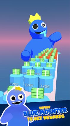 Gun Head Running Blue Monsters - Screenshot 4