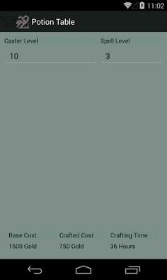 PF RPG Crafting Calculator - Screenshot 3