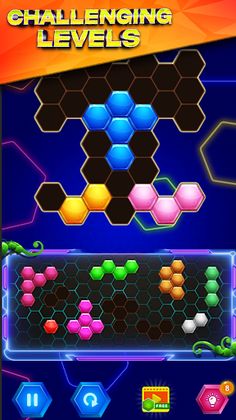 Neon Hexa Puzzle - Screenshot 1
