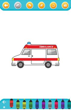 ambulance car - coloring book - Screenshot 4