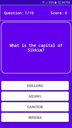 India State Capital Quiz - Screenshot 2