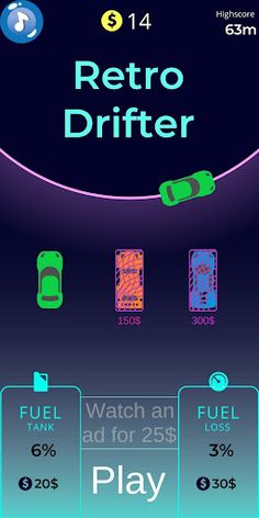 Retro Car Drifter - 2D - Screenshot 1