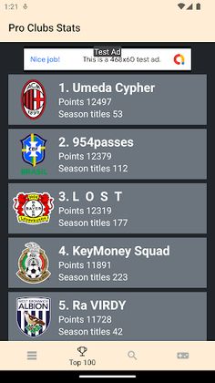 Pro Clubs Stats - Screenshot 3