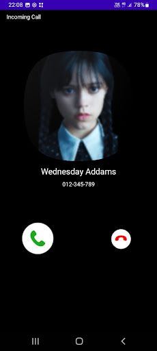 fake call wednesday addams - Screenshot 1