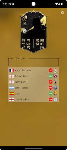 Football Player Card Guess - Screenshot 2